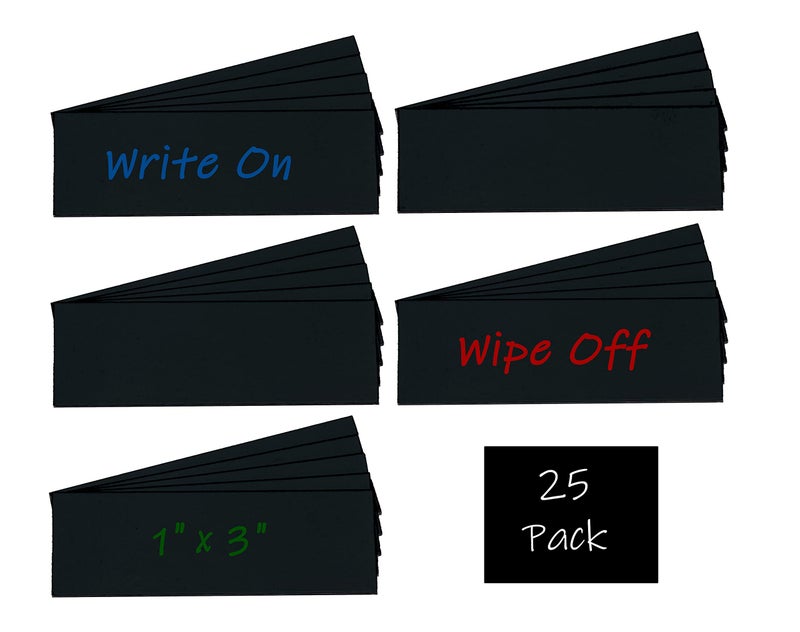 MV Magna Visual Magna Visual 1" x 3" Black Pre-Cut Write On Wipe Off Magnetic Strips 25 Pack - Image 2